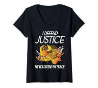 Femme Je défends la Justice Mes koï défendent ma Paix Avocat Amoureux des carpes koï T-Shirt avec Col en V