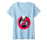 Femme Je déteste les mouettes T-Shirt avec Col en V