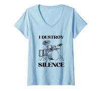 Femme Je détruis Le Silence T-Shirt avec Col en V