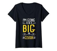 Femme Je deviens Grand Cousin 2022 T-Shirt avec Col en V