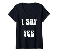 Femme Je dis Oui T-Shirt avec Col en V
