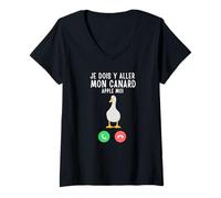 Femme Je Dois y Aller Mon Canard Apple Moi T-Shirt avec Col en V