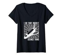 Femme Je Fais ce Truc génial de Science des fusées : l'ingénierie aérospatiale T-Shirt avec Col en V