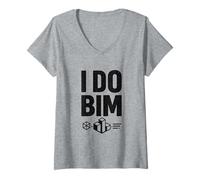 Femme Je Fais du BIM T-Shirt avec Col en V