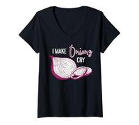 Femme Je Fais pleurer des oignons - Funny Chef T-Shirt avec Col en V