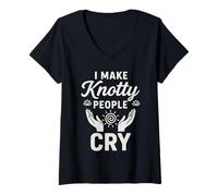 Femme Je fais pleurer Knotty People T-Shirt avec Col en V