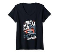 Femme Je Fais Plier Le métal à ma volonté, Forgeron T-Shirt avec Col en V