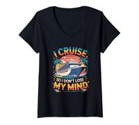 Femme Je Fais Une croisière pour ne Pas Perdre la tête. Vacances en croisière T-Shirt avec Col en V