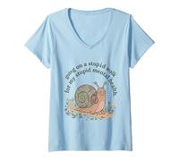 Femme Je Fais Une Promenade Stupide pour Mon Stupide Cerveau et santé mentale Snail 2 T-Shirt avec Col en V