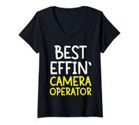 Femme Je filme des Choses caméraman T-Shirt avec Col en V