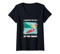 Femme Je maintiens Le Calme dans Le Chaos T-Shirt avec Col en V