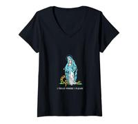 Femme Je Marche où Je Veux - Bénis Mère Mary Stomping Snake T-Shirt avec Col en V