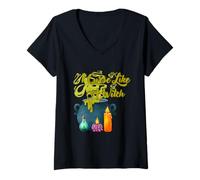 Femme Je maudis comme Une sorcière T-Shirt avec Col en V