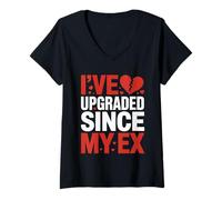 Femme Je me suis amélioré depuis la rupture de mon ex petite amie ex petit ami T-Shirt avec Col en V