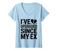 Femme Je me suis amélioré depuis la rupture de mon ex petite amie ex petit ami T-Shirt avec Col en V