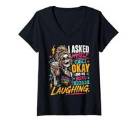 Femme Je me suis demandé si j'allais Bien et Nous Avons Tous Les Deux commencé à Rire bizarrement T-Shirt avec Col en V