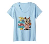Femme Je me suis réveillée Parce Que Mon café Avait Besoin de Moi T-Shirt avec Col en V