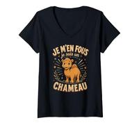 Femme Je M'en Fous Je suis Un Chameau - Cute Camel T-Shirt avec Col en V