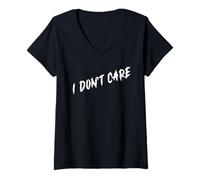 Femme Je m'en Fous T-Shirt avec Col en V