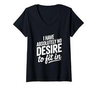 Femme Je n'ai Absolument Aucune Envie de m'intégrer T-Shirt avec Col en V