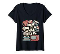 Femme Je n'ai aucune idée de ce que c'est la soirée Fashion 80 de Bro des années 80 T-Shirt avec Col en V