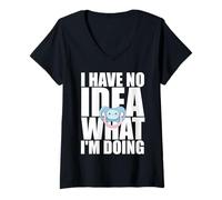 Femme Je n'ai Aucune idée de ce Que Je Fais Sucette drôle Nouveau T-Shirt avec Col en V