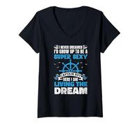 Femme Je n'ai jamais rêvé Que Je deviendrais Une Capitaine de Bateau Super Sexy T-Shirt avec Col en V