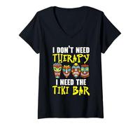 Femme Je n'ai pas besoin de thérapie, j'ai besoin du Tiki Bar Luau Party Tiki Bar T-Shirt avec Col en V