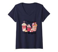 Femme Je n'ai Pas Besoin d'une Saint-Valentin, Juste d'un Amour pour Le café T-Shirt avec Col en V