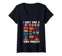 Femme Je n'ai pas de problème de laine Creative Fun T-Shirt avec Col en V