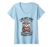 Femme Je n'ai pas trébuché, le sol avait l'air triste, je pensais que j'avais besoin d'un câlin T-Shirt avec Col en V
