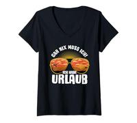 Femme Je n'ai Rien à Faire ! - Je suis en Vacances. Design Estival Amusant - T-Shirt avec Col en V