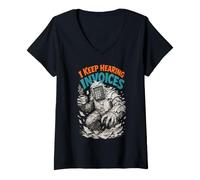 Femme Je n'arrête Pas d'entendre des factures, Une Horreur drôle de Comptable T-Shirt avec Col en V