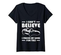Femme Je n'arrive Pas à Croire Que J'Ai Suspendu Mon Jeu | Funny Gamer T-Shirt avec Col en V
