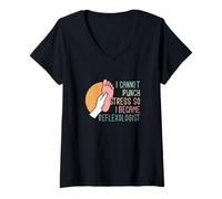 Femme Je n'arrive Pas à maîtriser Le Stress, Alors Je suis devenue réflexologue en réflexologie T-Shirt avec Col en V