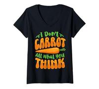 Femme Je ne Carotte Pas Tout ce Que tu penses T-Shirt avec Col en V