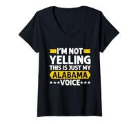 Femme Je ne crie Pas, C'est Juste ma Voix d'Alabama T-Shirt avec Col en V