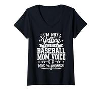 Femme Je NE CRIE Pas : C'est la Voix de ma mère de Baseball T-Shirt avec Col en V