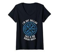 Femme Je Ne Crie Pas, C'est Ma Voix De Viking. T-Shirt avec Col en V