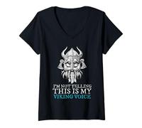 Femme Je ne crie Pas C'est ma Voix Viking North Myth Vikings T-Shirt avec Col en V