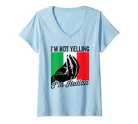 Femme Je ne crie Pas, Je suis Italien, Je dis « Italie », Italien drôle pour Hommes T-Shirt avec Col en V