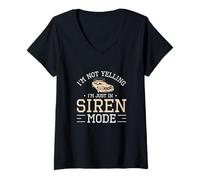 Femme Je ne crie pas, je suis juste en mode sirène Highway Patrol Police T-Shirt avec Col en V
