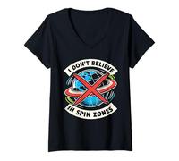 Femme Je Ne Crois Pas Aux Zones Tournantes T-Shirt avec Col en V