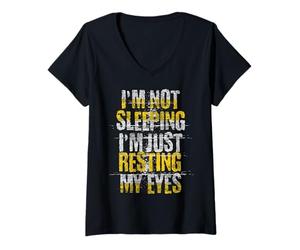 Femme Je ne Dors Pas, Je Repose Juste Mes Yeux T-Shirt avec Col en V