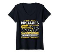 Femme Je ne Fais Pas d'erreur Lorsque Vous jouez du Saxophone saxophoniste T-Shirt avec Col en V