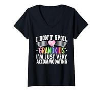 Femme Je ne gâte Pas Mes Petits-Enfants, Grands-Parents Mignons et drôles, Maman, Papa T-Shirt avec Col en V