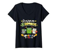 Femme Je ne Juge Pas Je me rapproche de l'humour Comptable T-Shirt avec Col en V