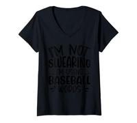 Femme Je ne Jure Pas Que j'utilise des Mots de Baseball T-Shirt avec Col en V