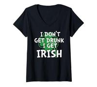 Femme Je ne me soûle Pas, Je deviens Irlandais T-Shirt avec Col en V
