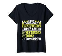 Femme Je ne pense au pain grillé à l'avocat que 3 fois par semaine hier T T-Shirt avec Col en V